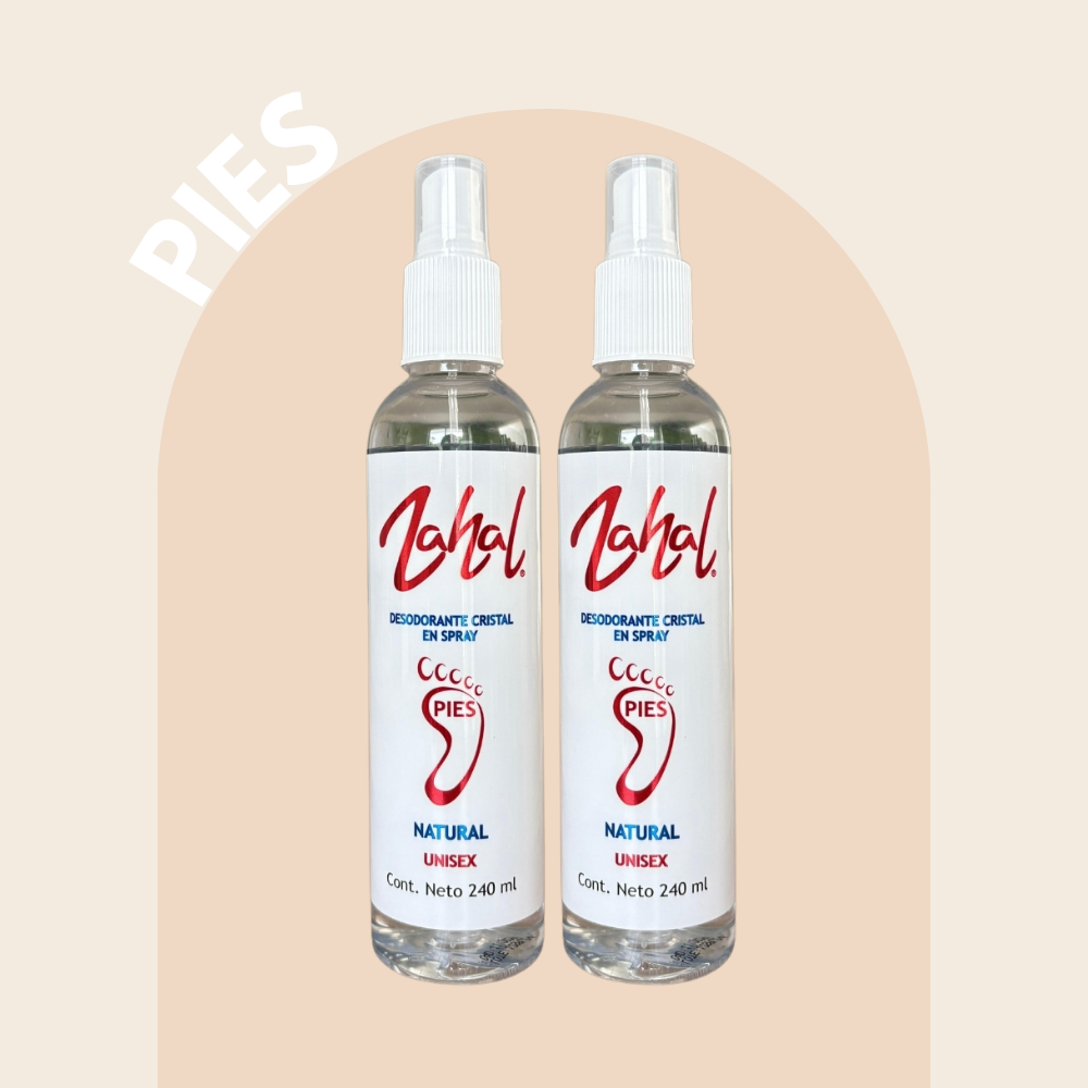 Desodorantes para pies Natural con Piedra de Alumbre en Spray para pies ZAHAL 240 ml,Sin Alcohol, Sin Aroma, Vegano, Orgánico, No Mancha la piel , ph neutro