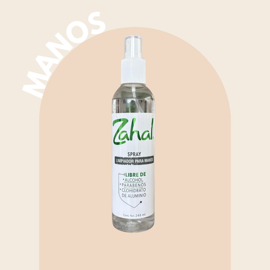 Limpiador de manos Natural con Piedra de Alumbre ZAHAL 240 ml,Sin Alcohol, Sin Aroma, Vegano, Orgánico, No Mancha la piel , ph neutro