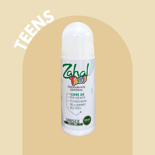 Desodorante Natural de Piedra de Alumbre ZAHAL Roll On Teens  90 ml – Sin Clorhidrato de Aluminio, Sin Alcohol, Sin Fragancia, Sin Parabenos – Con Aloe Vera – Vegano, Orgánico, No Tóxico, pH Neutro
