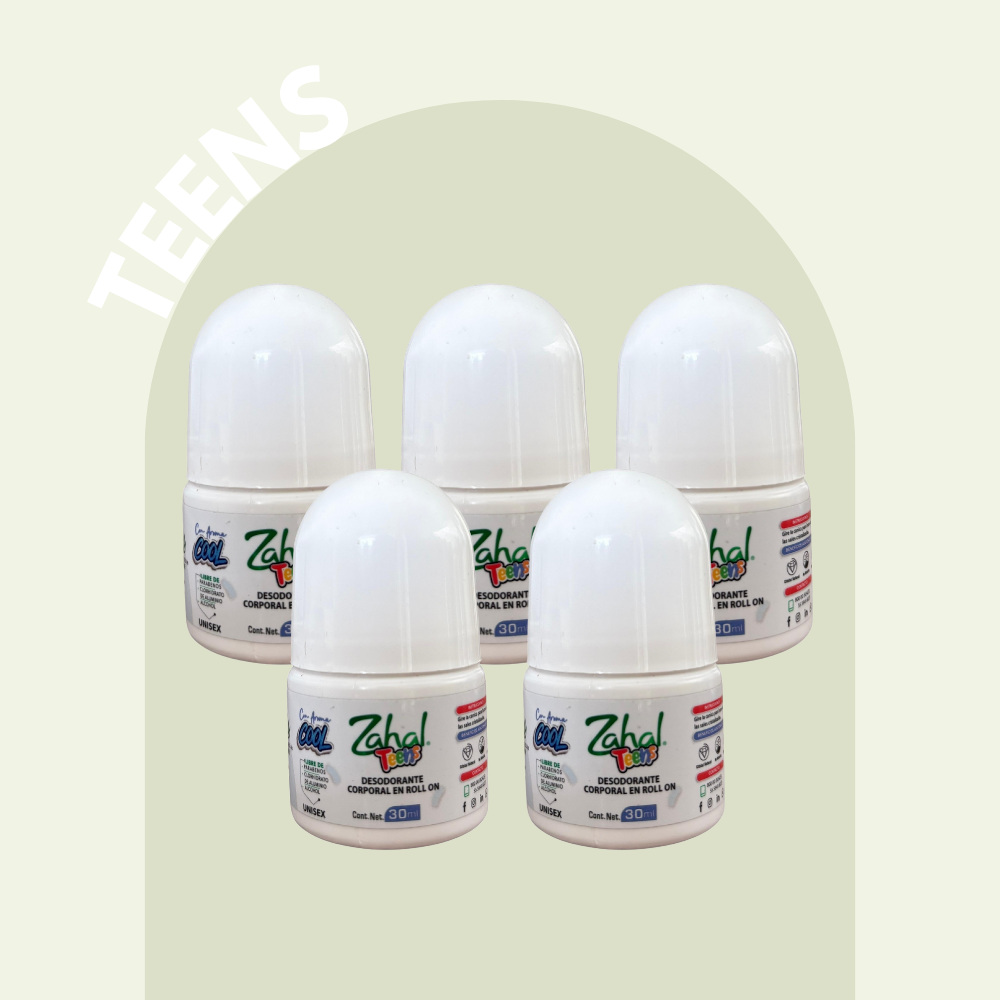 Desodorante Natural de Piedra de Alumbre ZAHAL Roll On Teens 90 ml – Sin Clorhidrato de Aluminio, Sin Alcohol, Sin Fragancia, Sin Parabenos – Con Aloe Vera – Vegano, Orgánico, No Tóxico, pH Neutro