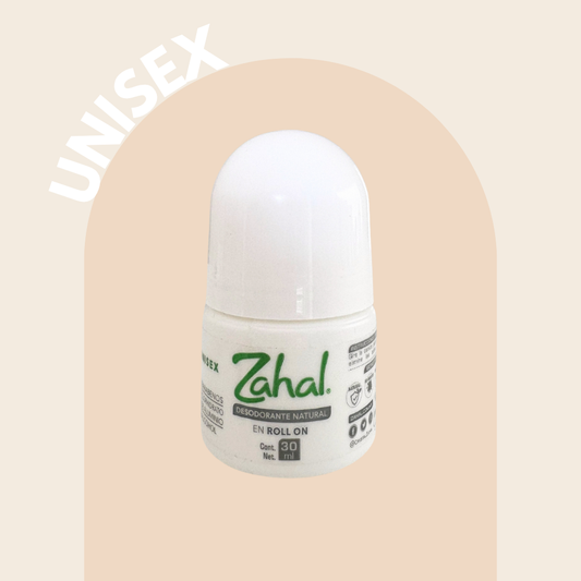 Desodorante Natural de Piedra de Alumbre ZAHAL Roll On Unisex 30 ml – Sin Clorhidrato de Aluminio, Sin Alcohol, Sin Fragancia, Sin Parabenos – Con Aloe Vera – Vegano, Orgánico, No Tóxico, pH Neutro