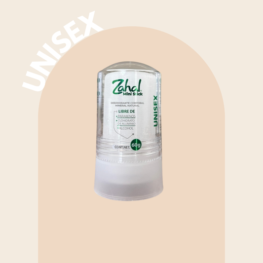 Desodorante Natural de Piedra de Alumbre ZAHAL 60 g  Unisex – Sin Clorhidrato de Aluminio, Sin Parabenos, Sin Alcohol, Sin Aroma, Vegano, Orgánico, No Mancha la piel ni la ropa, pH Neutro