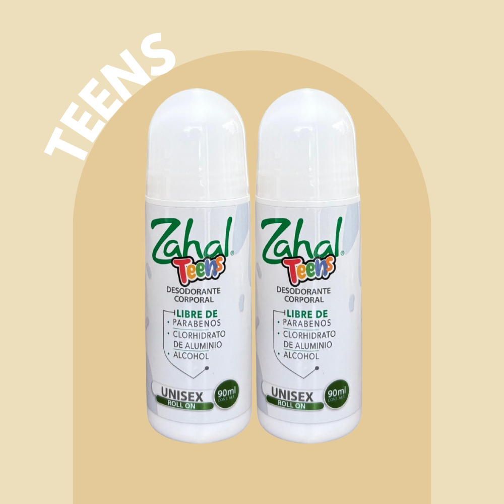 Desodorante Natural de Piedra de Alumbre ZAHAL Roll On Teens  90 ml – Sin Clorhidrato de Aluminio, Sin Alcohol, Sin Fragancia, Sin Parabenos – Con Aloe Vera – Vegano, Orgánico, No Tóxico, pH Neutro