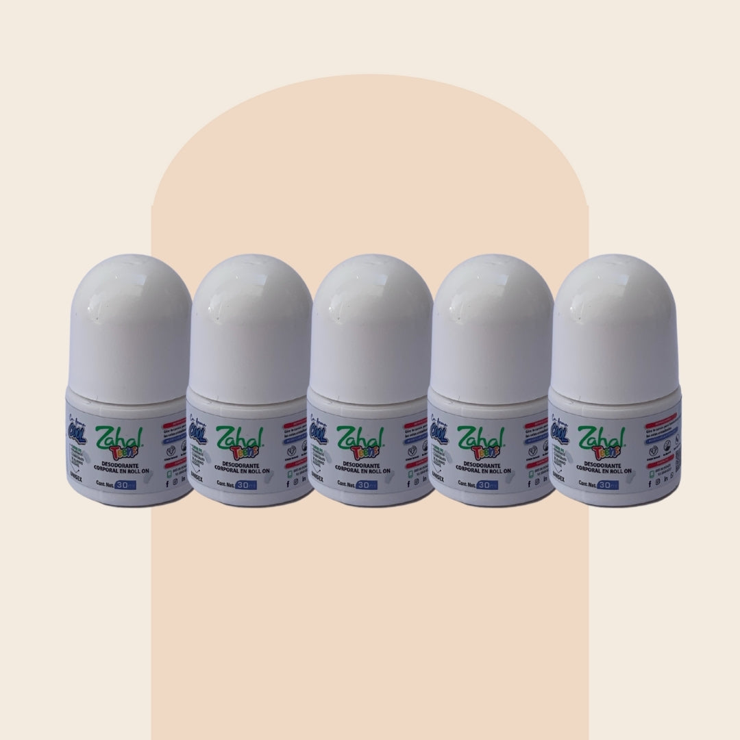 Desodorante Natural de piedra de alumbre Roll on, teens con aroma 30 ml